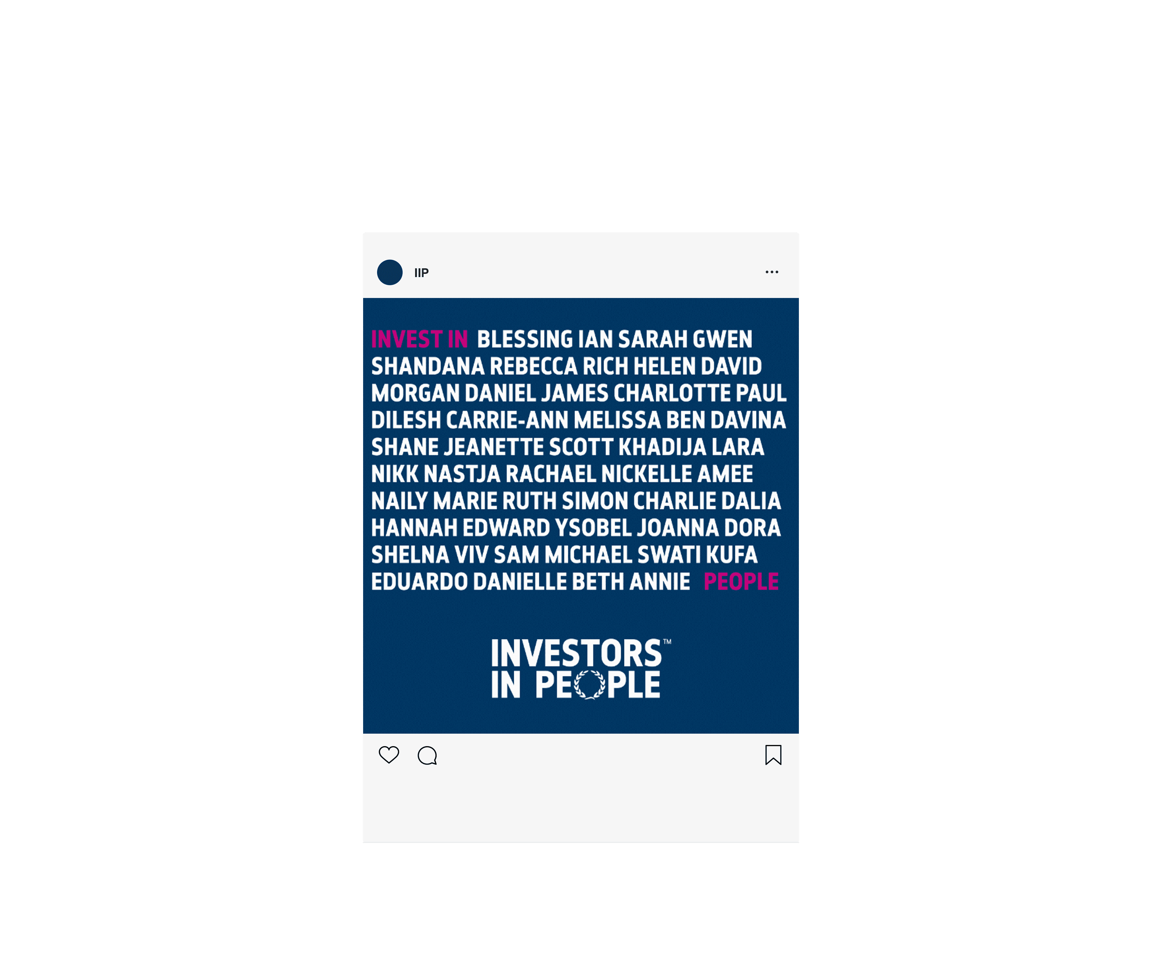 Investors in People Instagram brand application