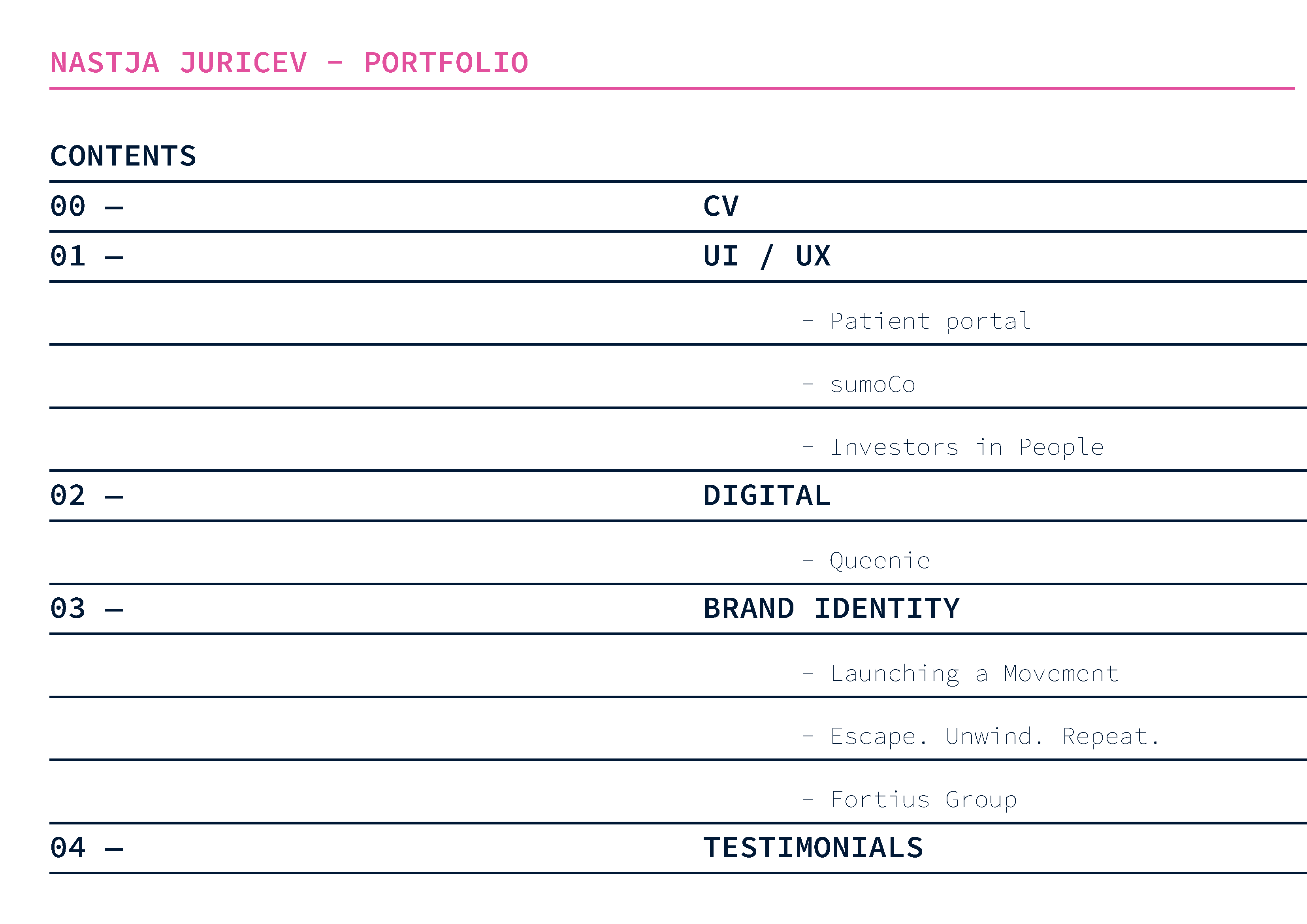 Portfolio page 1