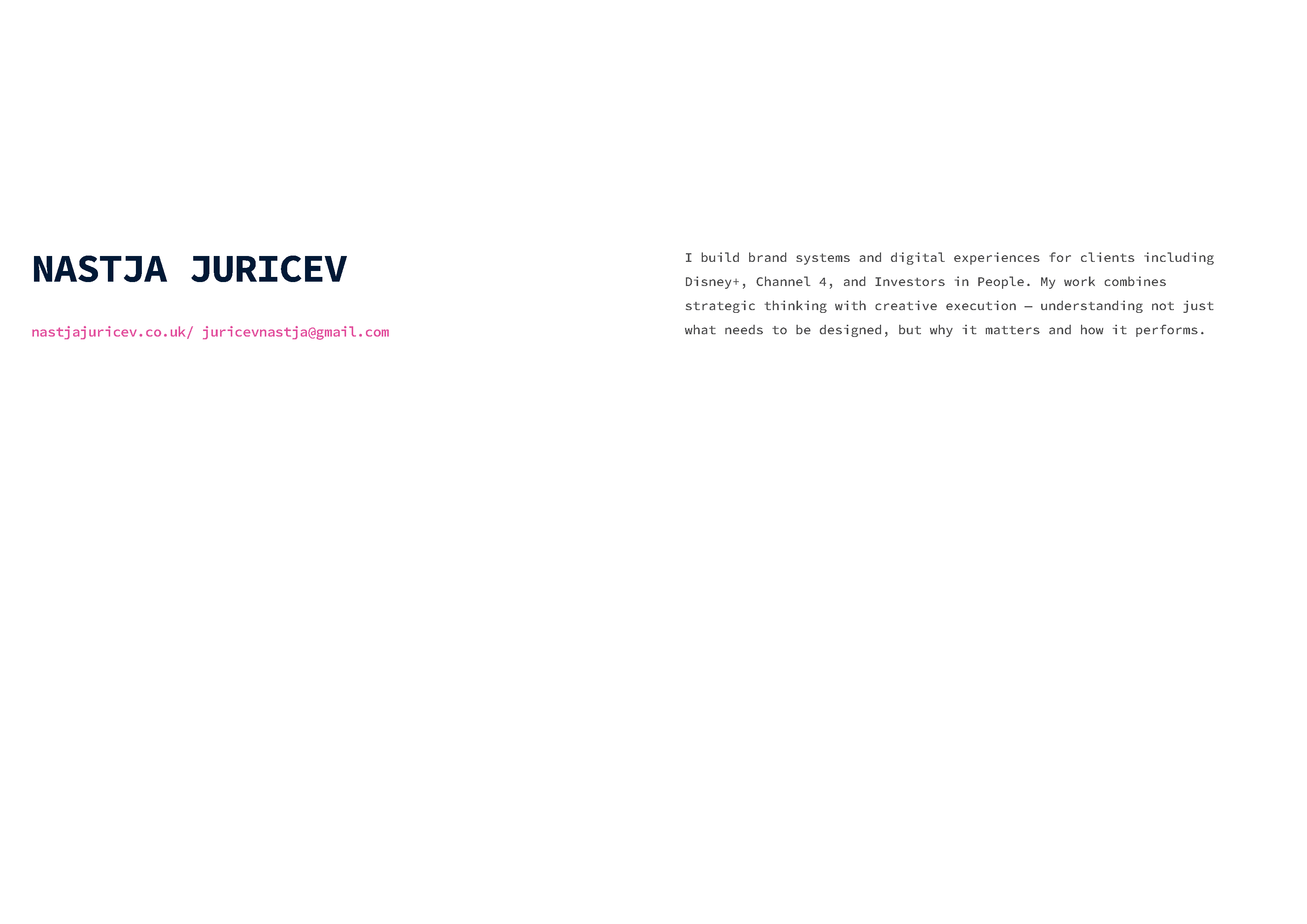 Portfolio page 1